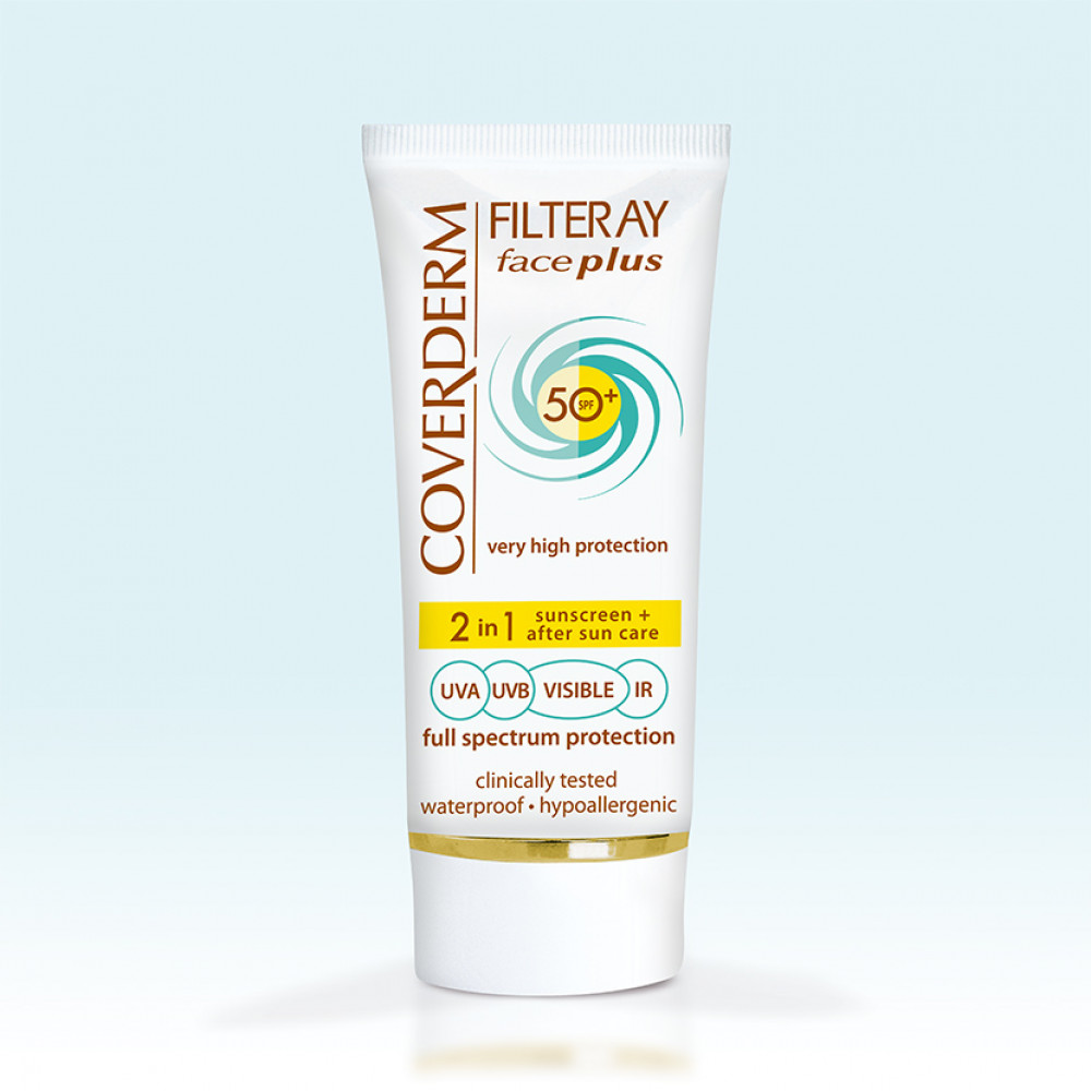 Coverderm Filteray Face Plus SPF50 Normal Αντηλιακή Κρέμα Προσώπου & After Sun (2σε1) για Κανονικές Επιδερμίδες, 50ml