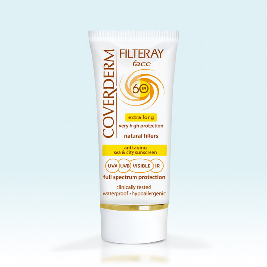 Coverderm Filteray Face SPF60 Αντηλιακή Κρέμα Προσώπου, για όλους τύπους δέρματος, 50ml
