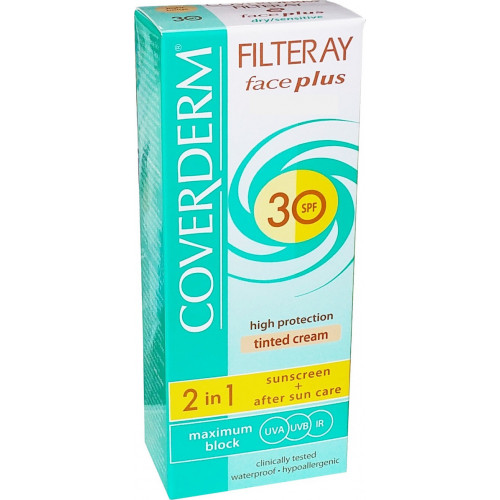 Coverderm Filteray Face Plus 2 in 1 Tinted Light Beige Normal Skin SPF30 50ml