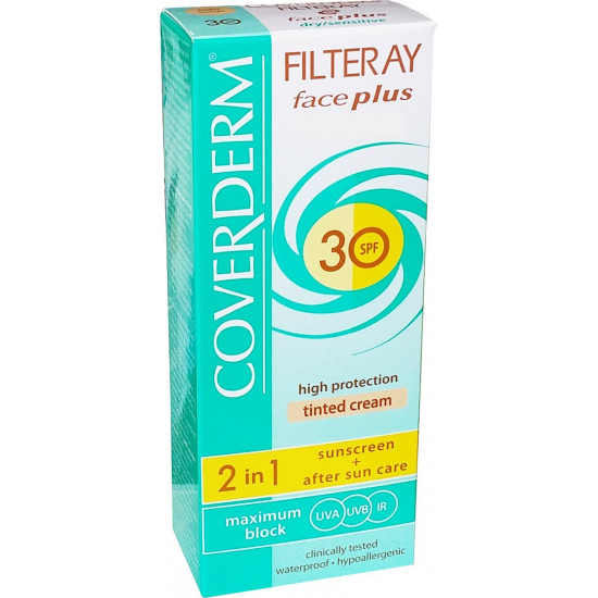 Coverderm Filteray Face Plus 2 in 1 Tinted Light Beige Normal Skin SPF30 50ml