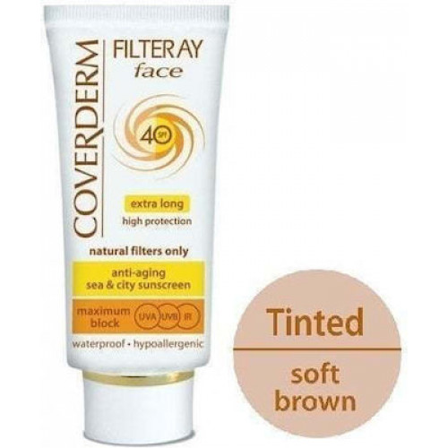 Coverderm Filteray Tinted Face Cream Soft Brown SPF40 50ml
