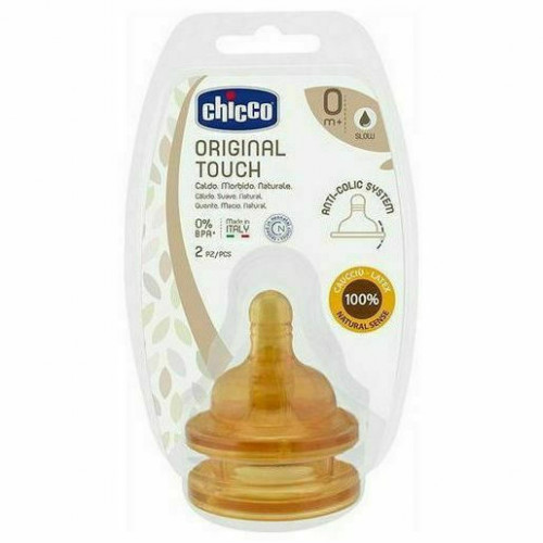 Chicco Original Touch Θηλές από Καουτσούκ Κανονικής Ροής για 0+ μηνών 2τμχ
