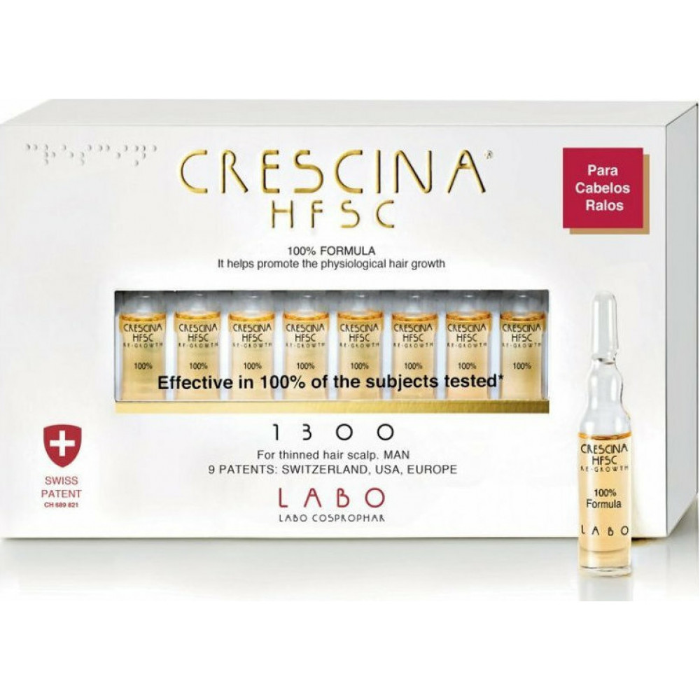 Labo Crescina HFSC 100% 1300 Αμπούλες Μαλλιών κατά της Τριχόπτωσης για Άνδρες 20x3.5ml
