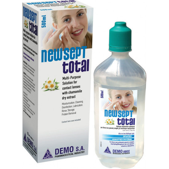 Demo NewSept Total Διάλυμα Πολλαπλών Χρήσεων για Φακούς Επαφής με Εκχύλισμα Χαμομηλιού 500mL