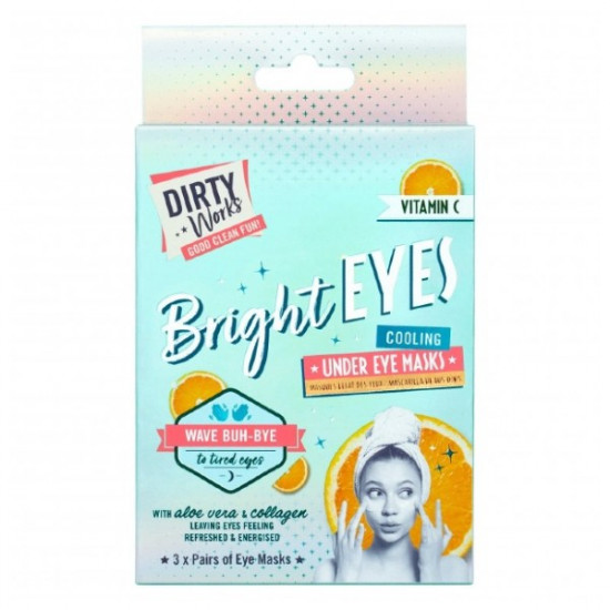 Dirty Works Bright Eyes 3 Mάσκες (ζεύγη) Περιποίησης Ματιών, με βιταμίνη C, 3τμχ.
