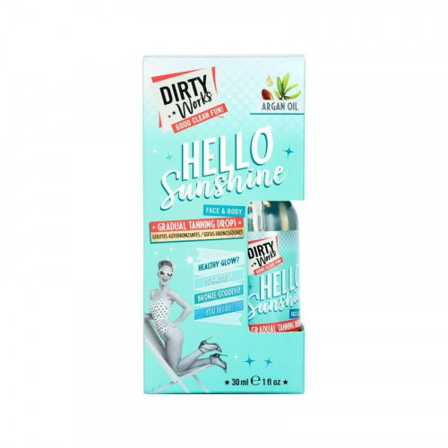 Dirty Works Hello Sunshine Face & Body Gradual Tanning Drops Argan Oil Λαδι για Φυσικό Μαύρισμα, 30ml