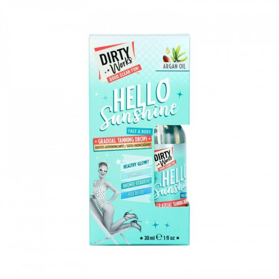 Dirty Works Hello Sunshine Face & Body Gradual Tanning Drops Argan Oil Λαδι για Φυσικό Μαύρισμα, 30ml