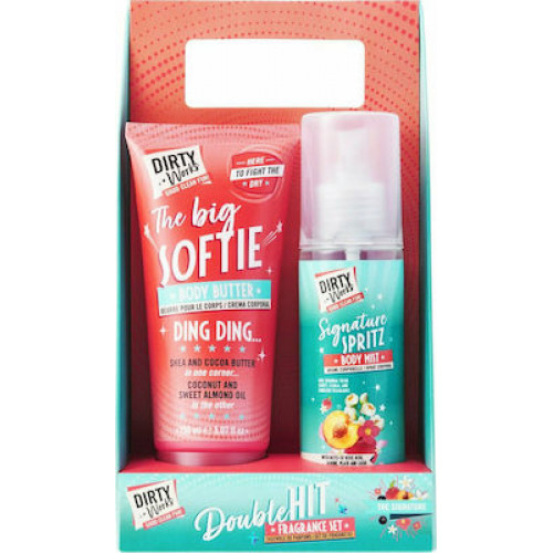 Dirty Works Double Hit Fragrance Set Signautre Spritz Body Mist 120ml & The Big Softie Body Butter Ding Ding 150ml