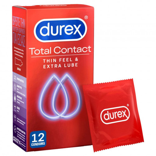 Durex Total Contact Προφυλακτικά Εξαιρετικά Λεπτά 12τμχ