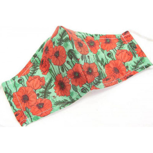 Eco Chic Face Cover Green Poppies 1τμχ