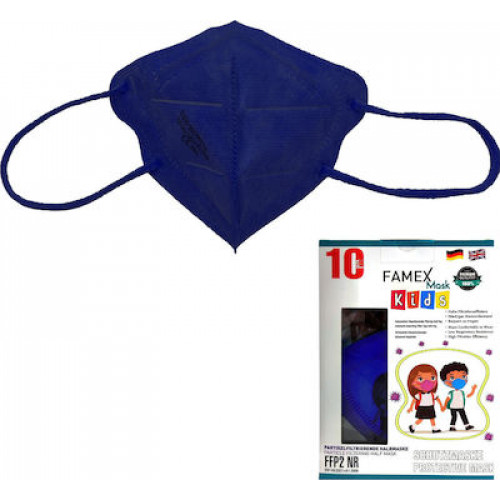 Famex Μάσκα Προστασίας FFP2 NR για Παιδιά σε Navy Μπλε χρώμα 10τμχ