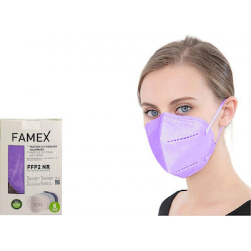 Famex Μάσκα Προστασίας FFP2 Particle Filtering Half NR σε Lilac (Μωβ) χρώμα 10τμχ