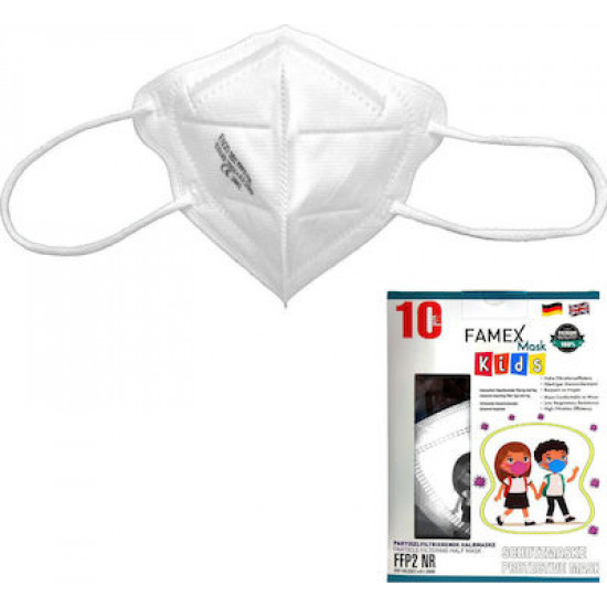 Famex Μάσκα Προστασίας FFP2 NR για Παιδιά σε Λευκό χρώμα 10τμχ