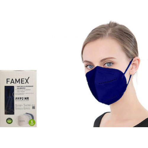 Famex Μάσκα Προστασίας FFP2 Particle Filtering Half NR σε Midnight Blue χρώμα 10τμχ