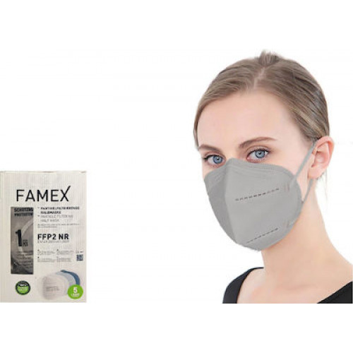 Famex Μάσκα Προστασίας FFP2 Particle Filtering Half NR σε Γκρί χρώμα 10τμχ