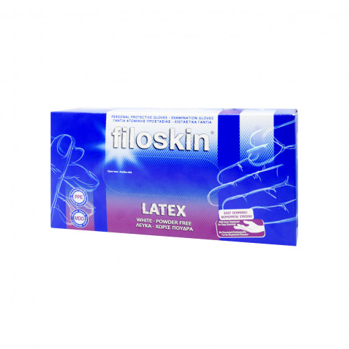 Filoskin - Γάντια LATEX Λευκά Χωρίς Πούδρα, Μ 7-8