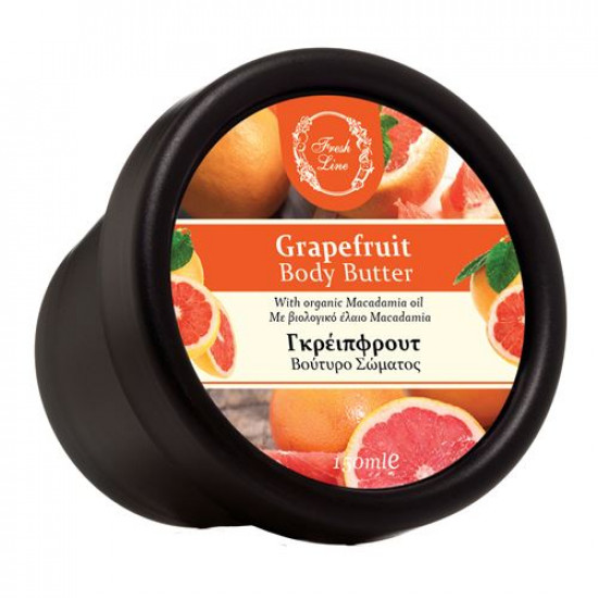 Fresh Line Grapefruit Βούτυρο Σώματος εμπλουτισμένο με βιολογικό έλαιο macadamia