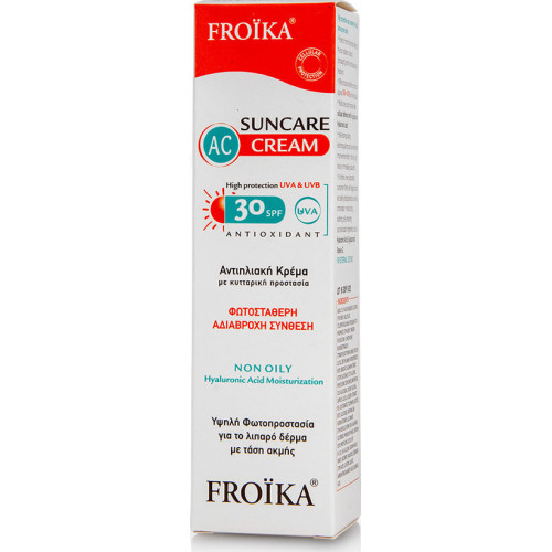 Froika AC Cream Oil Free Pump Αντηλιακό Προσώπου SPF30 40ml