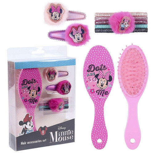 Αξεσουάρ μαλλιών Minnie Mouse Ροζ (8 τεμ)