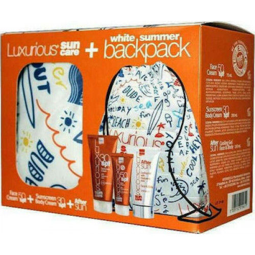 Intermed Luxurious White Summer Backpack Σετ με Αντηλιακή Κρέμα Προσώπου & Αντηλιακό Γαλάκτωμα Σώματος