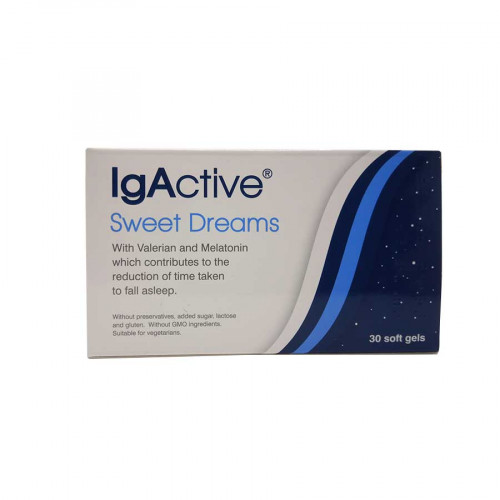 IgActive Sweet Dreams με Μελατονίνη και Βαλεριάνα, 30 μαλακές κάψουλες