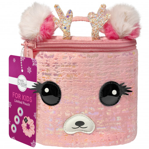 Invisibobble Limited Edition Pouch for Kids Pink Reindeer