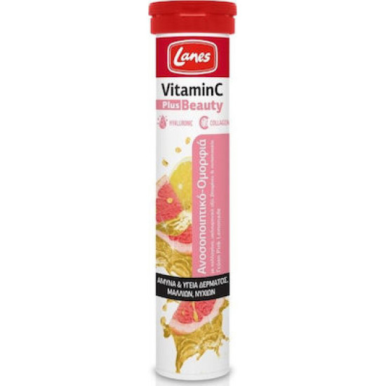 Lanes Vitamin C Plus Beauty Pink Lemonade 500mg 20 αναβράζοντα δισκία