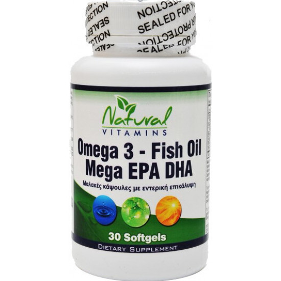 Natural Vitamins Omega 3 1000mg 30 Μαλακές Κάψουλες