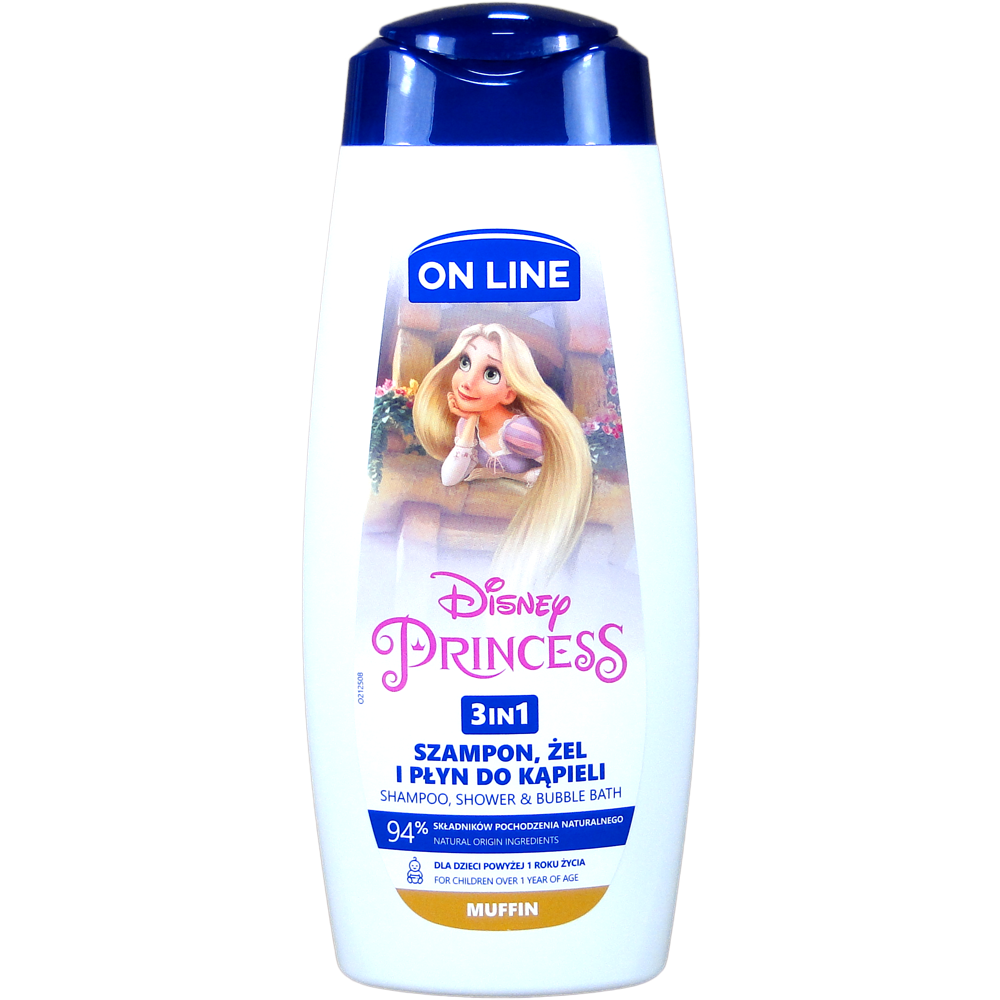 ON LINE Disney Princess Shampoo,Shower & Bubble Bath 3In1 με άρωμα Muffin, 400mL