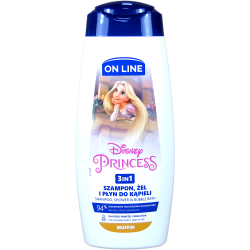 ON LINE Disney Princess Σαμπουάν & Αφρόλουτρο 3 in 1 για Σώμα, Μαλλιά και Πρόσωπο με άρωμα Muffin, 400mL