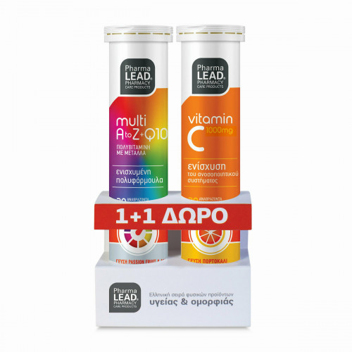 Pharmalead Multi+ A-Z & Q10 20 αναβράζοντα δισκία & Vitamin C 1000mg 20 αναβράζοντα δισκία