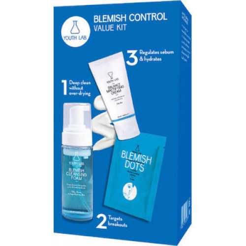 Youth Lab. Blemish Control Cleansing Foam 150ml, Blemish Dots 32τμχ & Balance Mattifying Cream 50ml