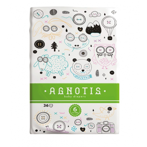 Agnotis Baby Diapers No 6 (16-30kg) Βρεφικές Πάνες, 36 τεμάχια