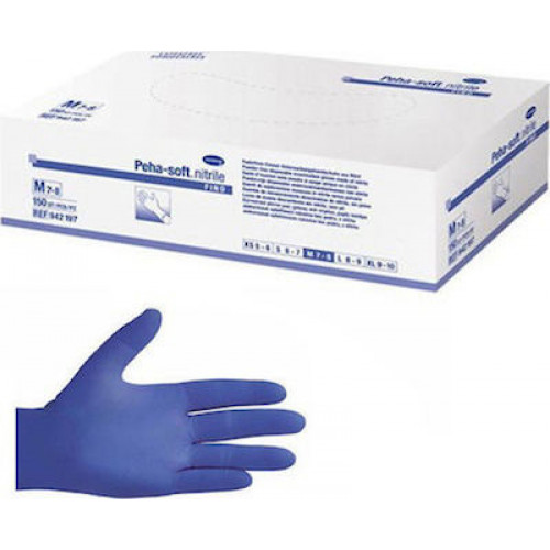 Hartmann Peha-soft Nitrile Fino Powder Free Gloves Μπλέ 150τμχ