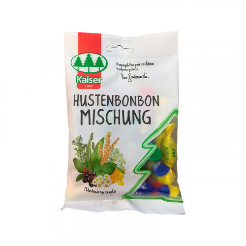 Kaiser Hustenbonbon Mischung Kαραμέλες για το Bήχα 4 υπέροχες γεύσεις 80gr
