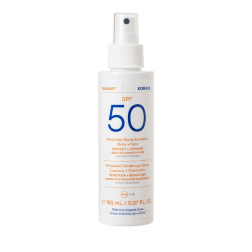 Korres Yoghurt Sunscreen Emulsion Spray Face & Body SPF50 150ml