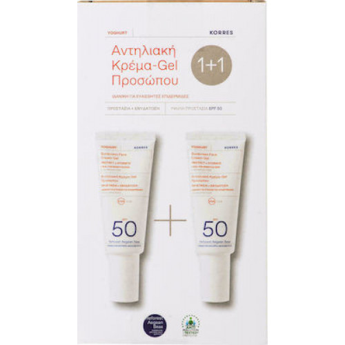 Korres Yoghurt Sunscreen Face Cream Gel SPF50 40ml 1+1