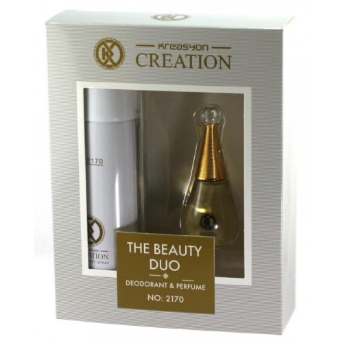 Kreasyon Creation The Beauty Duo Deodorant & Perfume No 2170 Γυναικείο Άρωμα (Eau de Parfum) 30 ml, Αποσμητικό Σπρέι 200 ml.