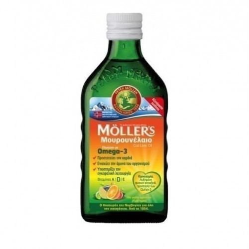 Mollers Cod Liver Oil Tutti Frutti, Μουρουνέλαιο με Γεύση Φρούτων 250ml