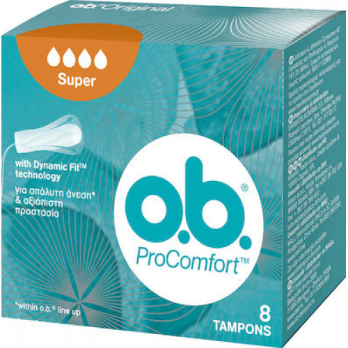 O.B. ProComfort Curved Grooves Super για Αυξημένη Ροή 8τμχ