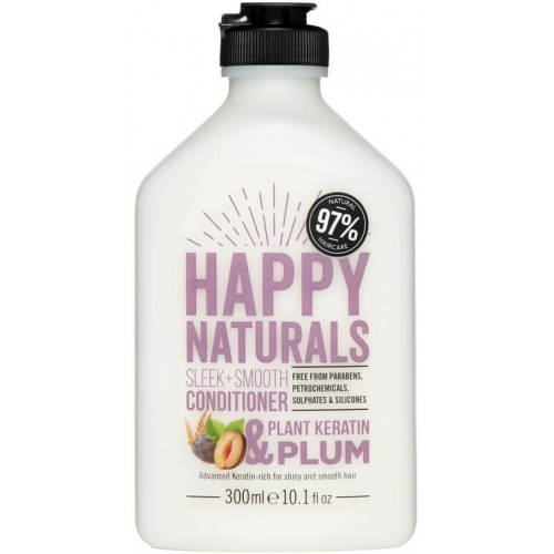 Happy Naturals Sleek & Smooth Conditioner Plant Keratin & Plum 300ml