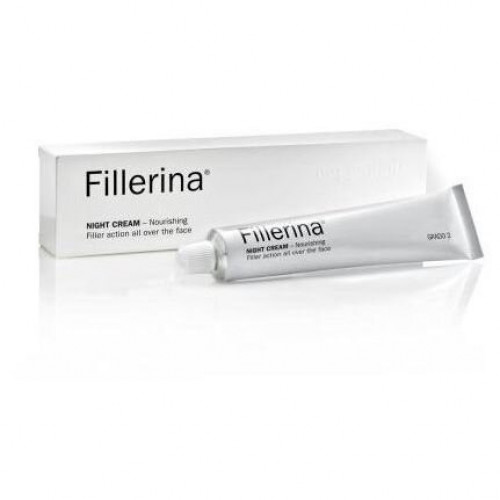Fillerina Night Cream Κρέμα Νυκτός για το γέμισμα των Ρυτίδων σε όλο το πρόσωπο & το λαιμό, Βαθμός 2, 50ml