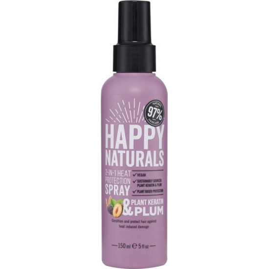 Happy Naturals 2 in 1 Heat Protection Spray Plant Keratin & Plum 150ml