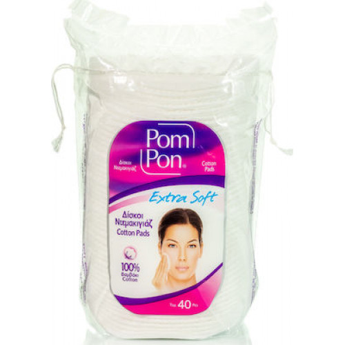 Pom Pon Mega Extra Soft Δίσκοι Ντεμακιγιάζ από 100% Βαμβάκι 40τμχ