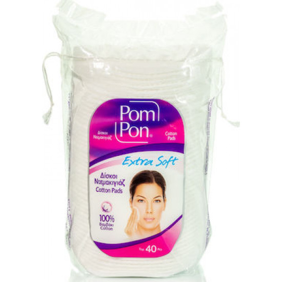 Pom Pon Mega Extra Soft Δίσκοι Ντεμακιγιάζ από 100% Βαμβάκι 40τμχ